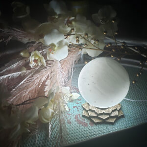 Selenite Sphere with base