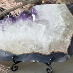 Amethyst Slab, main product view showing purple quartz color, banding, and crystal sparkle