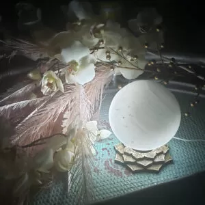 Selenite Sphere with base